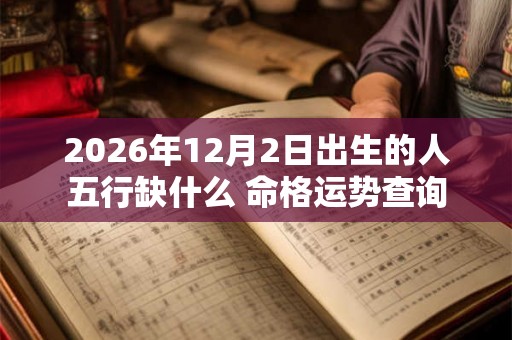 2026年12月2日出生的人五行缺什么 命格运势查询