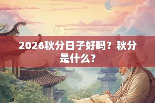 2026秋分日子好吗？秋分是什么？