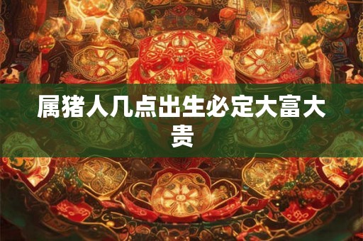 属猪人几点出生必定大富大贵
