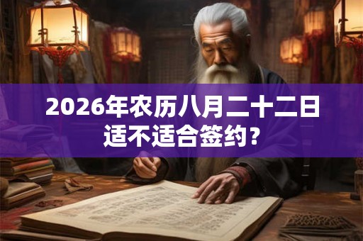 2026年农历八月二十二日适不适合签约？