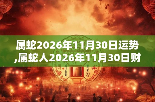 属蛇2026年11月30日运势,属蛇人2026年11月30日财运,生肖蛇2026年11月30日运势