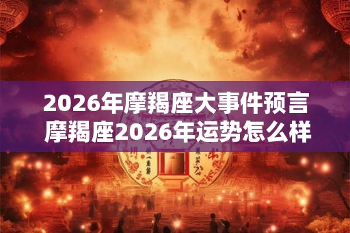 2026年摩羯座大事件预言 摩羯座2026年运势怎么样