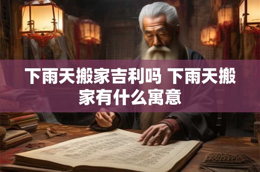 下雨天搬家吉利吗 下雨天搬家有什么寓意