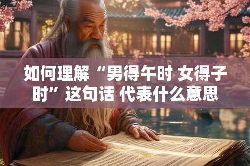 如何理解“男得午时 女得子时”这句话 代表什么意思
