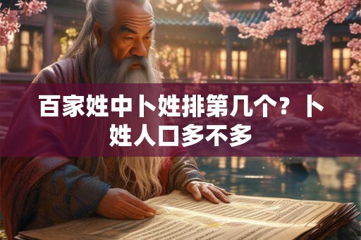 百家姓中卜姓排第几个？卜姓人口多不多
