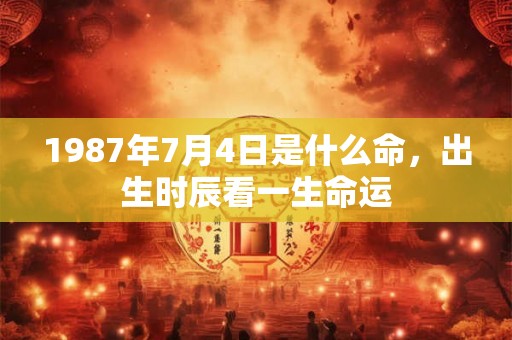 1987年7月4日是什么命，出生时辰看一生命运