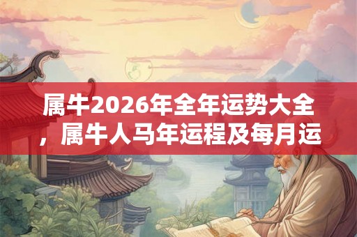 属牛2026年全年运势大全，属牛人马年运程及每月运势详解