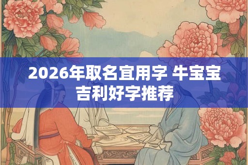 2026年取名宜用字 牛宝宝吉利好字推荐 2026年取名宜用字 牛宝宝吉利好字推荐