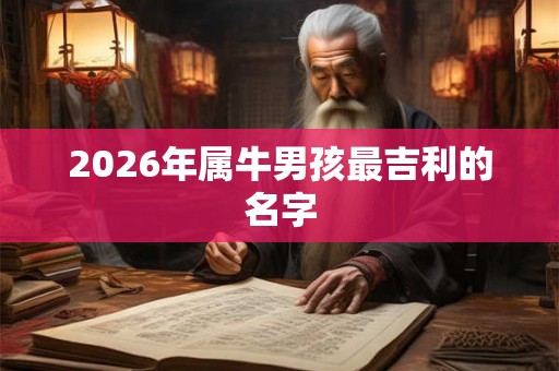 2026年属牛男孩最吉利的名字