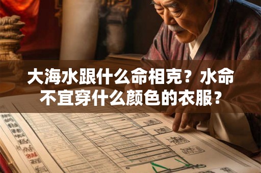 大海水跟什么命相克？水命不宜穿什么颜色的衣服？