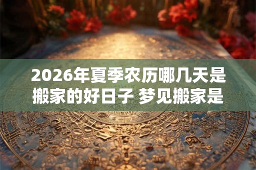 2026年夏季农历哪几天是搬家的好日子 梦见搬家是什么意思 2026年夏季农历哪几天是搬家的好日子 梦见搬家是什么意思