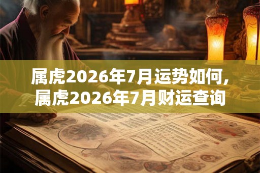 属虎2026年7月运势如何,属虎2026年7月财运查询 属虎2026年7月运势如何,属虎2026年7月财运查询