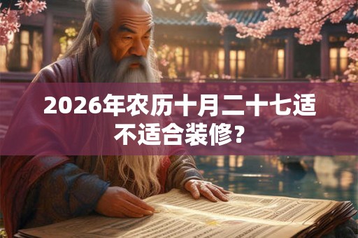 2026年农历十月二十七适不适合装修？
