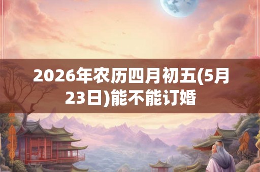 2026年农历四月初五(5月23日)能不能订婚