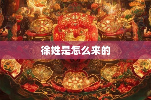徐姓是怎么来的