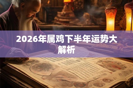 2026年属鸡下半年运势大解析