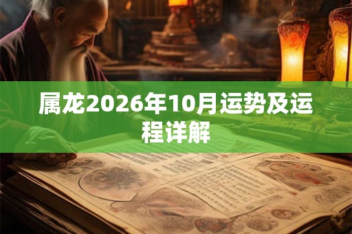 属龙2026年10月运势及运程详解 属龙2026年10月运势及运程详解