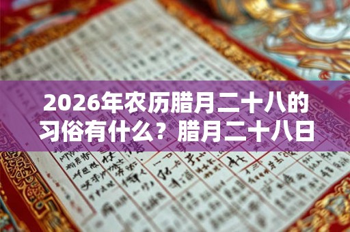 2026年农历腊月二十八的习俗有什么？腊月二十八日子怎么样？