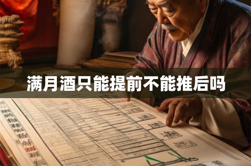满月酒只能提前不能推后吗