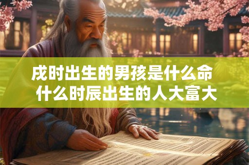 戌时出生的男孩是什么命  什么时辰出生的人大富大贵