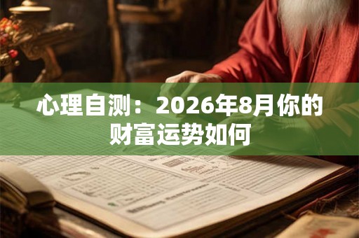 心理自测：2026年8月你的财富运势如何