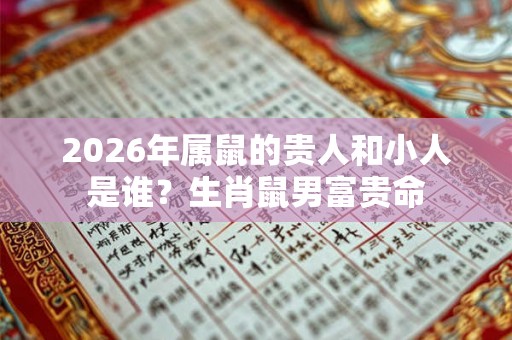2026年属鼠的贵人和小人是谁？生肖鼠男富贵命