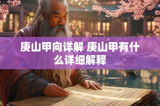 庚山甲向详解 庚山甲有什么详细解释