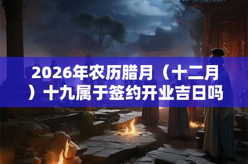 2026年农历腊月（十二月）十九属于签约开业吉日吗？