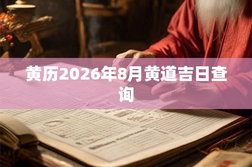 黄历2026年8月黄道吉日查询 黄历2026年8月黄道吉日查询