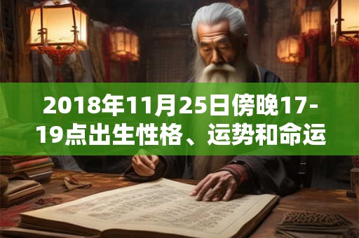 2018年11月25日傍晚17-19点出生性格、运势和命运