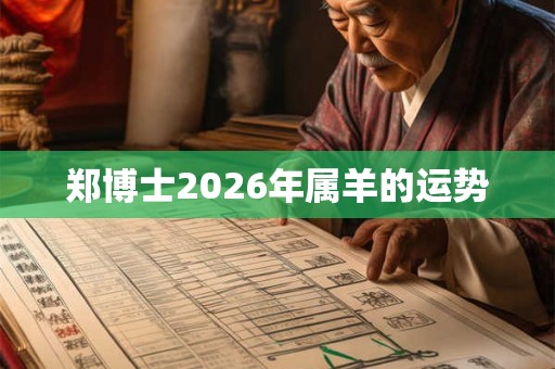 郑博士2026年属羊的运势