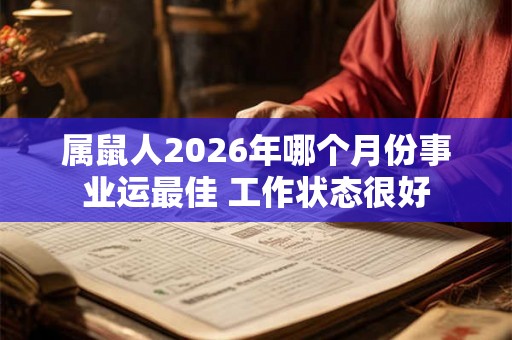 属鼠人2026年哪个月份事业运最佳 工作状态很好
