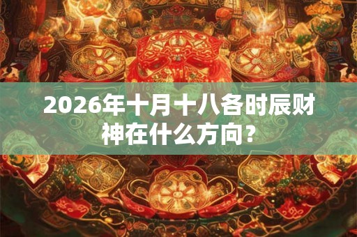 2026年十月十八各时辰财神在什么方向？