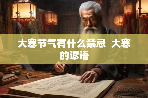 大寒节气有什么禁忌  大寒的谚语