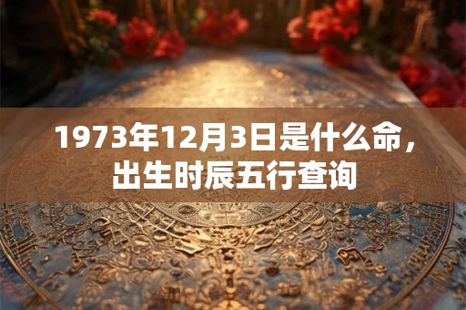 1973年12月3日是什么命，出生时辰五行查询
