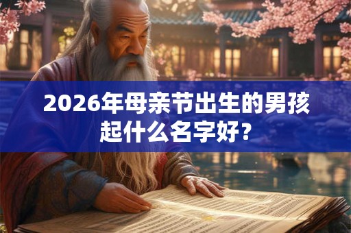 2026年母亲节出生的男孩起什么名字好？