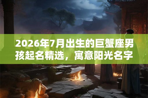 2026年7月出生的巨蟹座男孩起名精选，寓意阳光名字