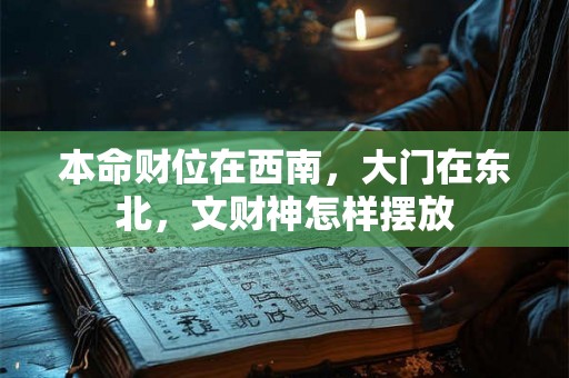 本命财位在西南，大门在东北，文财神怎样摆放