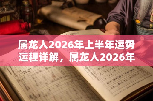 属龙人2026年上半年运势运程详解，属龙人2026年每月运势