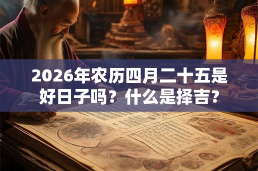 2026年农历四月二十五是好日子吗？什么是择吉？