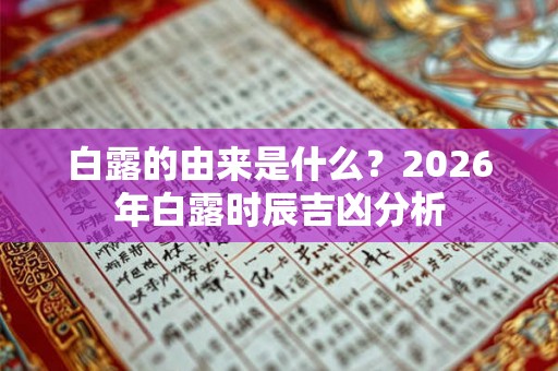 白露的由来是什么?2026年白露时辰吉凶分析 白露的由来是什么?2026年白露时辰吉凶分析