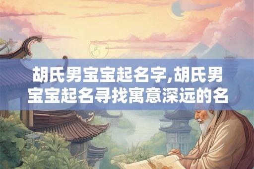 胡氏男宝宝起名字,胡氏男宝宝起名寻找寓意深远的名字