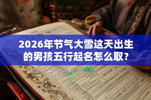 2026年节气大雪这天出生的男孩五行起名怎么取？