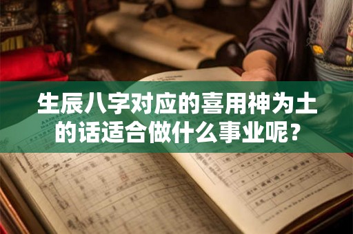 生辰八字对应的喜用神为土的话适合做什么事业呢？