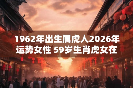 1962年出生属虎人2026年运势女性 59岁生肖虎女在2026年运气如何