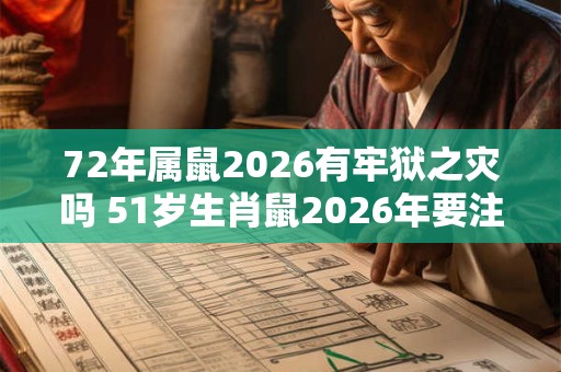 72年属鼠2026有牢狱之灾吗 51岁生肖鼠2026年要注意什么