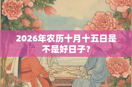 2026年农历十月十五日是不是好日子？