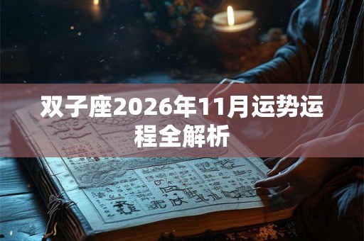 双子座2026年11月运势运程全解析