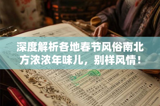 深度解析各地春节风俗南北方浓浓年味儿，别样风情！