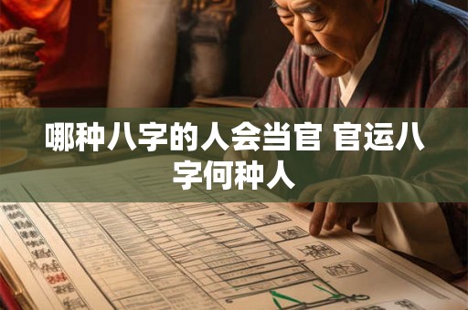 哪种八字的人会当官 官运八字何种人